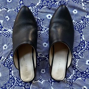 Nisolo women’s black leather Mariella Mule, size 9, 1.5” heel